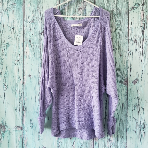 We The Free Thien's Hacci Top in Periwinkle - Picture 2 of 8